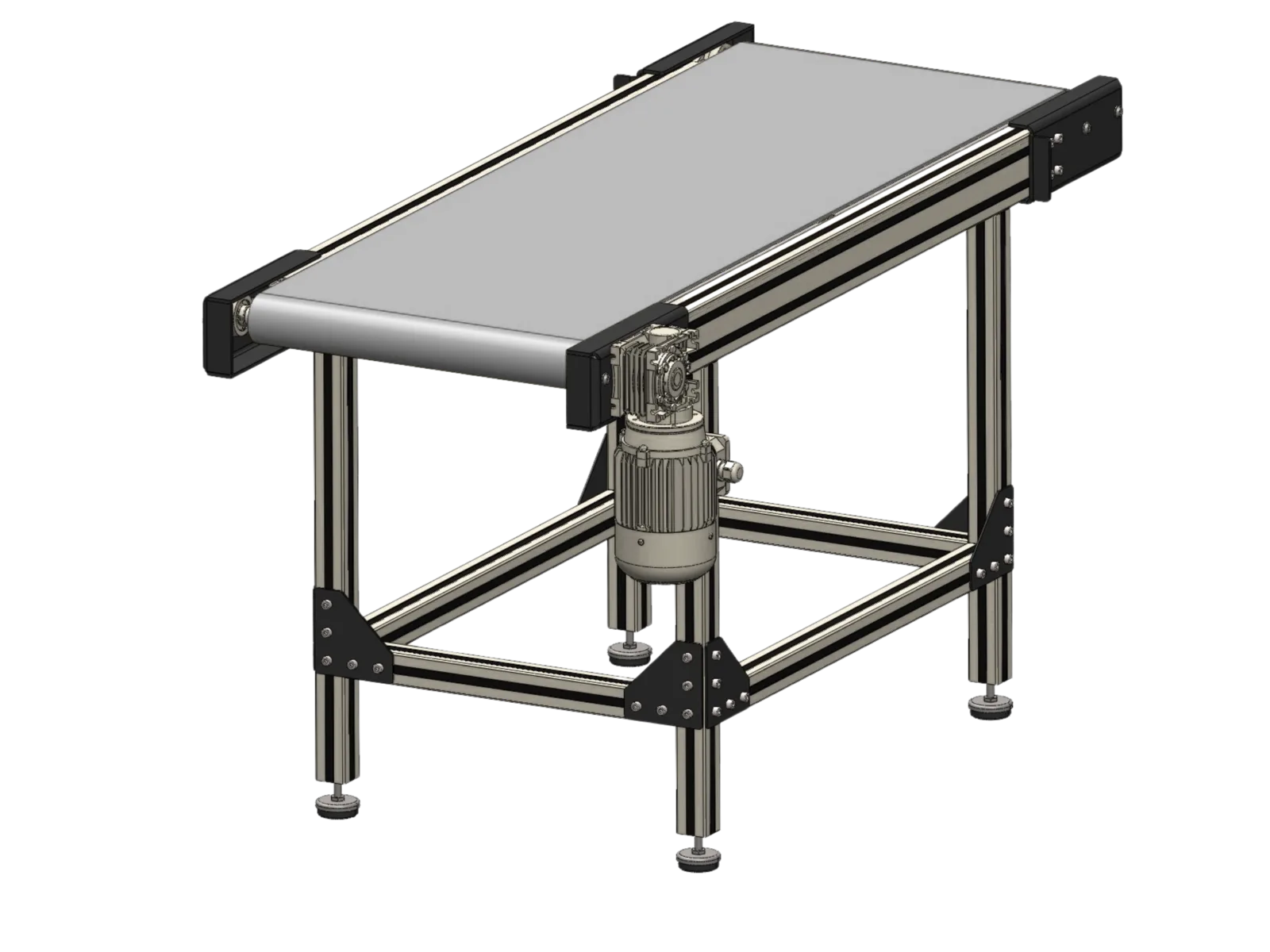 Düz Bantlı Konveyör 500 × 1500 mm – Beyaz PU Bant