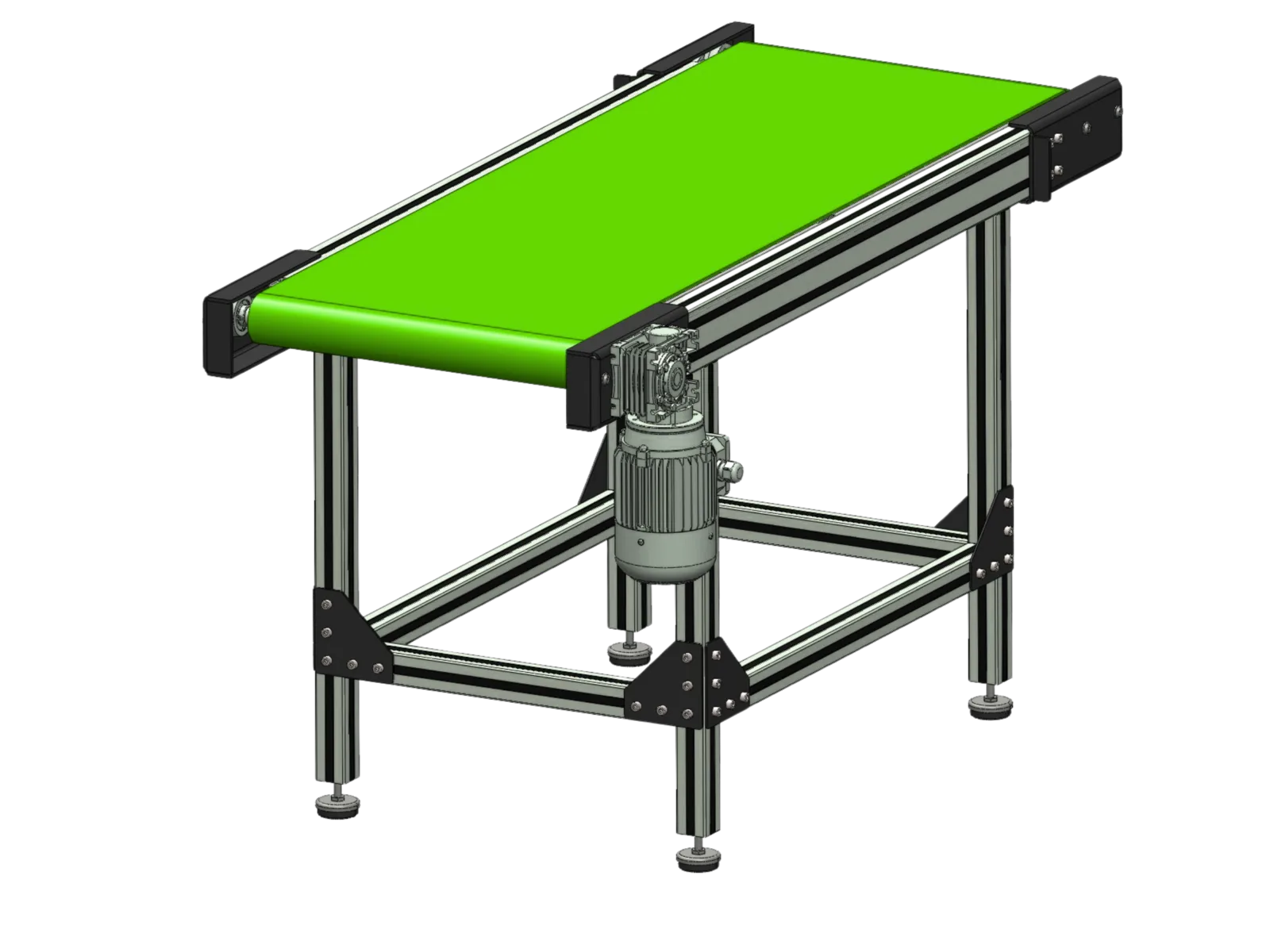 Düz Bantlı Konveyör 500 × 1500 mm – Yeşil PVC Bant