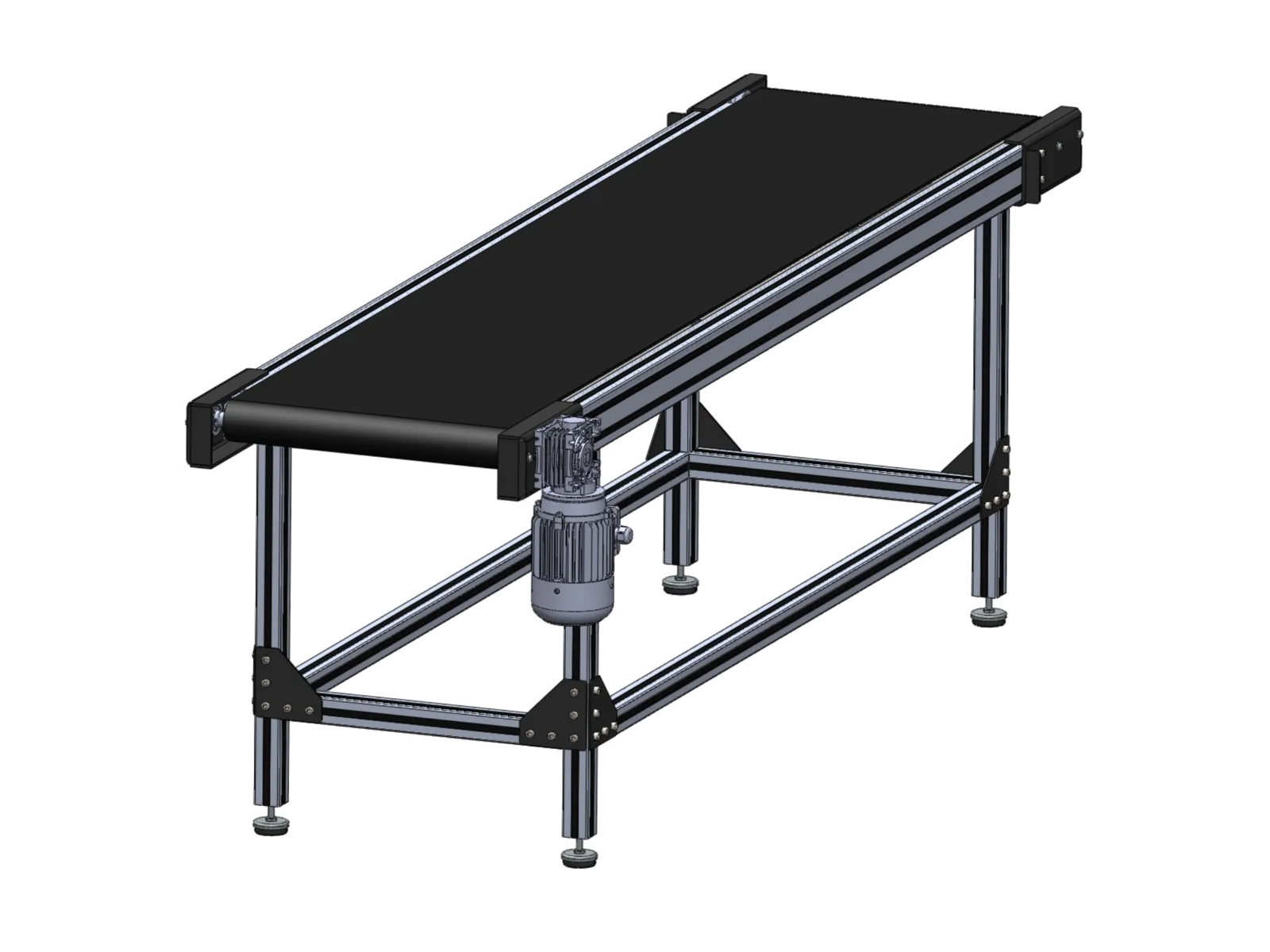 Düz Bantlı Konveyör 500 × 2500 mm – Siyah PVC Bant