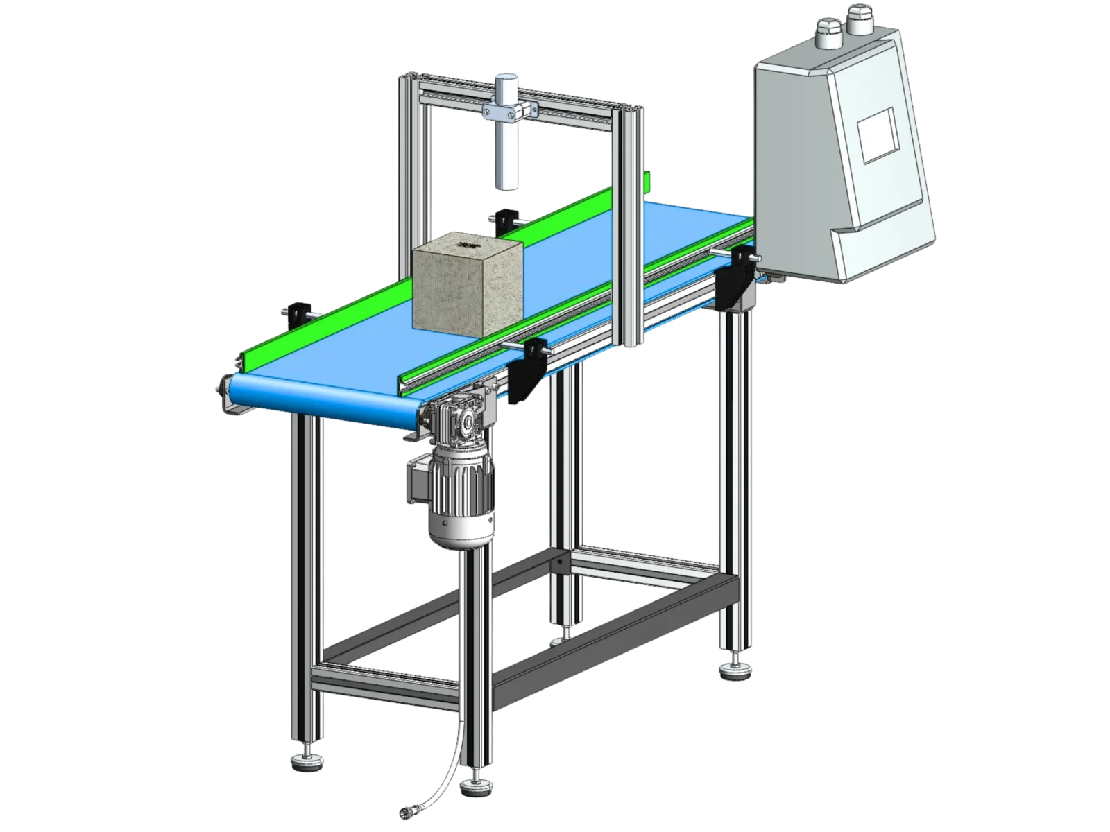 İnkjet Konveyör 400 × 1500 mm – Mavi PU Bant